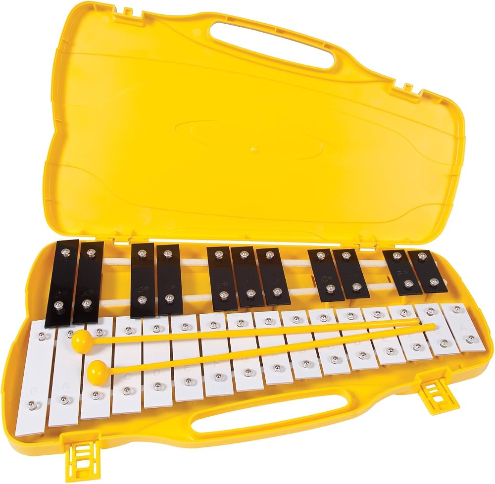 PP World 27 Note Glockenspiel ~ Black & White Metal Keys